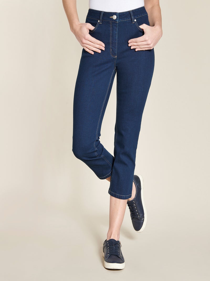 Pantacourt 5 poches Perfect Fit by Damart - Damart Bleu foncé - Kiabi
