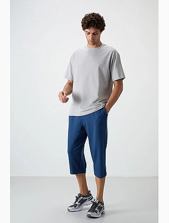Pantacourt à taille mi-haute et jambe large tommy
