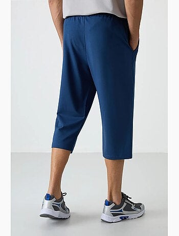 Pantacourt à taille mi-haute et jambe large tommy