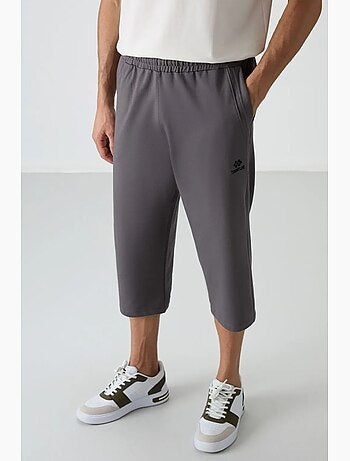 Pantacourt à taille mi-haute et jambe large tommy