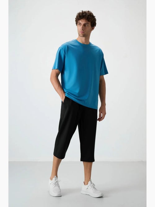 Pantacourt à taille mi-haute et jambe large tommy - Kiabi