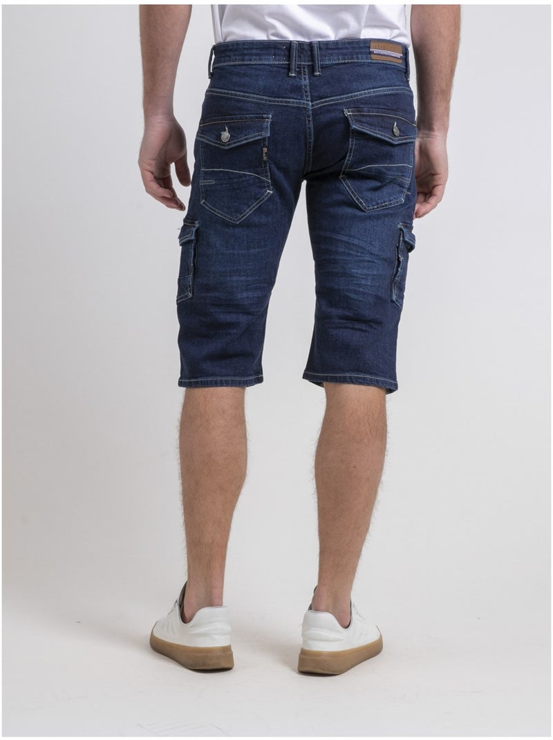 Pantacourt battle en jean BONACRI DK BLUE Bleu marine - Kiabi