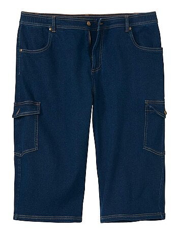 Pantacourt Cargo en Jean Stretch Confort - ATLAS FOR MEN