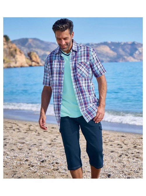 Pantacourt Cargo en Jean Stretch Confort   - ATLAS FOR MEN - Kiabi