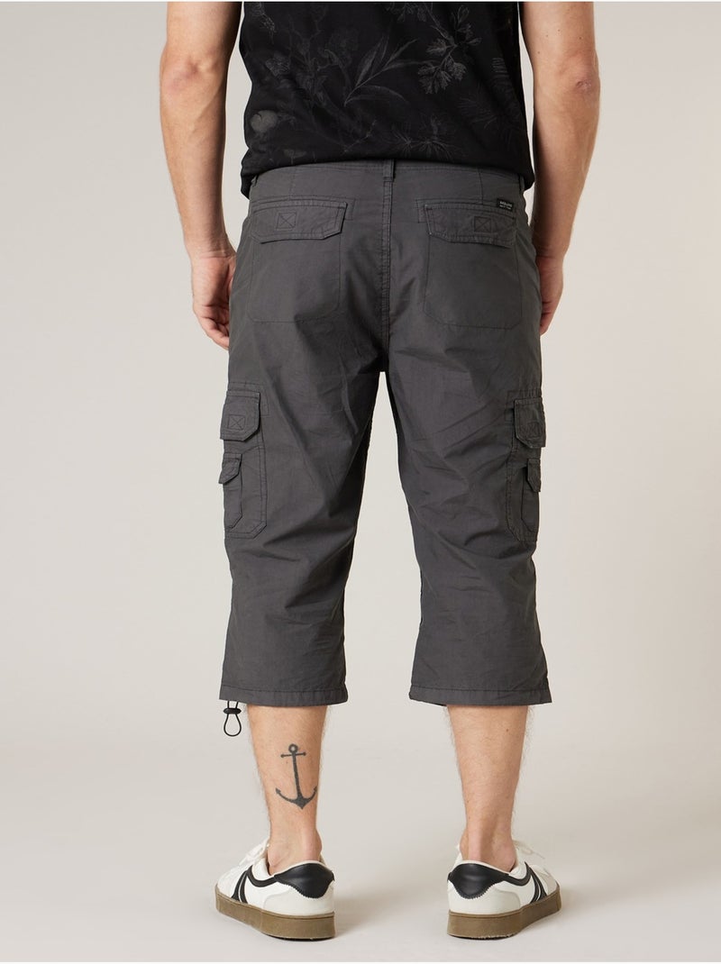 Pantacourt cargo homme en 100% coton 'Deeluxe' gris anthracite - Kiabi
