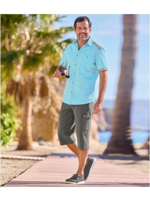 Pantacourt Cargo Jean Stretch Confort   - ATLAS FOR MEN - Kiabi
