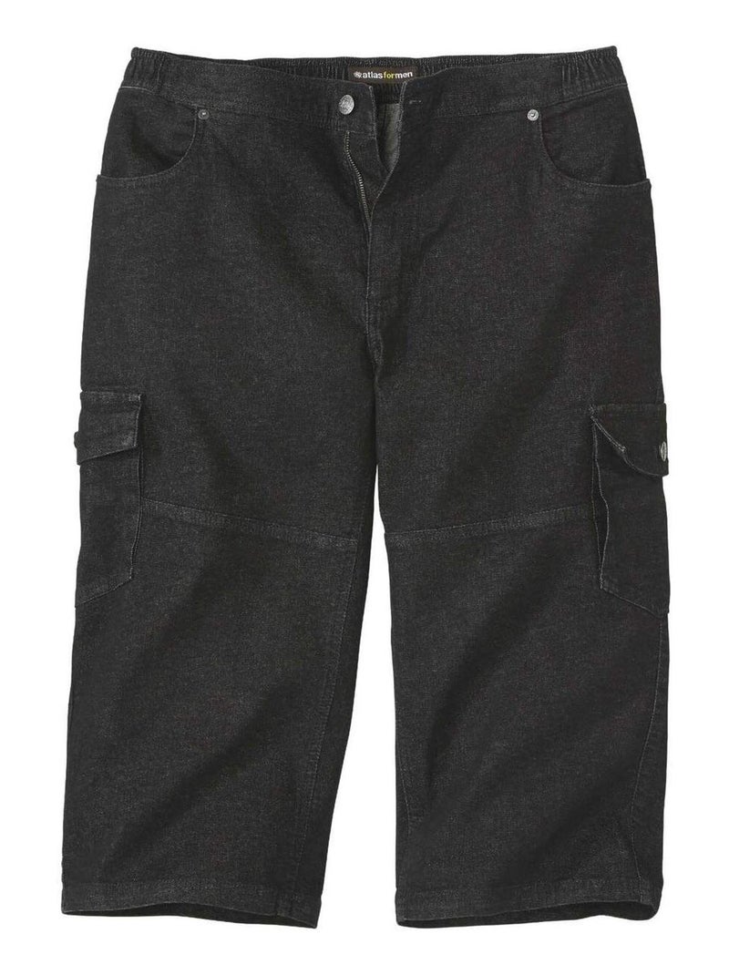 Pantacourt Cargo Jean Stretch Confort  - Atlas For Men Noir - Kiabi