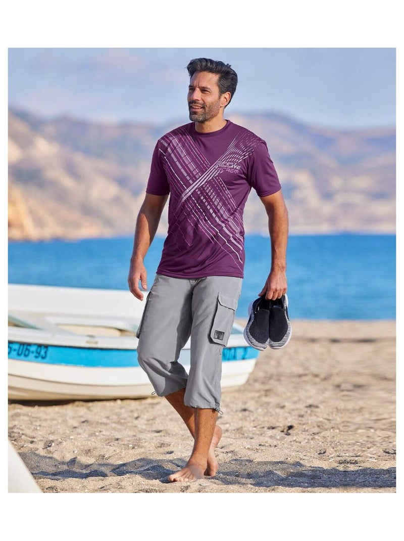 Pantacourt Cargo Microfibre Oahu  - ATLAS FOR MEN Gris - Kiabi