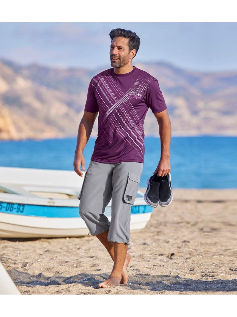Pantacourt cargo microfibre oahu  - atlas for men Gris - Kiabi