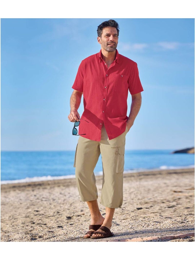 Pantacourt Cargo Microfibre Paradise   - ATLAS FOR MEN Beige - Kiabi