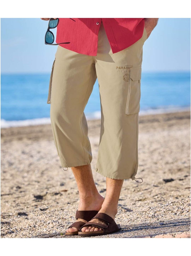 Pantacourt cargo microfibre paradise   - atlas for men Beige - Kiabi