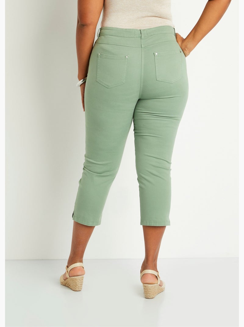 Pantacourt ceinture élastiquée 5 poches - Afibel Vert - Kiabi