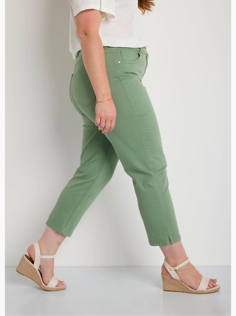 Pantacourt ceinture élastiquée 5 poches - Afibel Vert - Kiabi