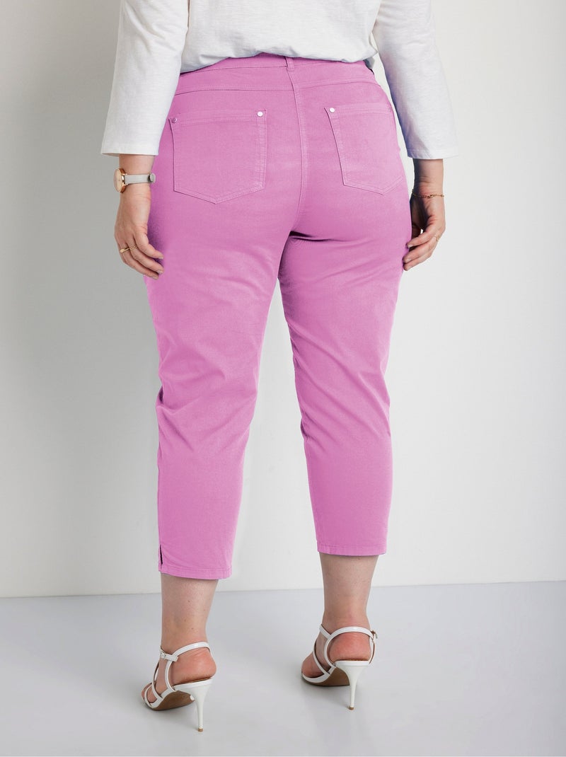 Pantacourt ceinture élastiquée 5 poches Mauve lilas - Kiabi