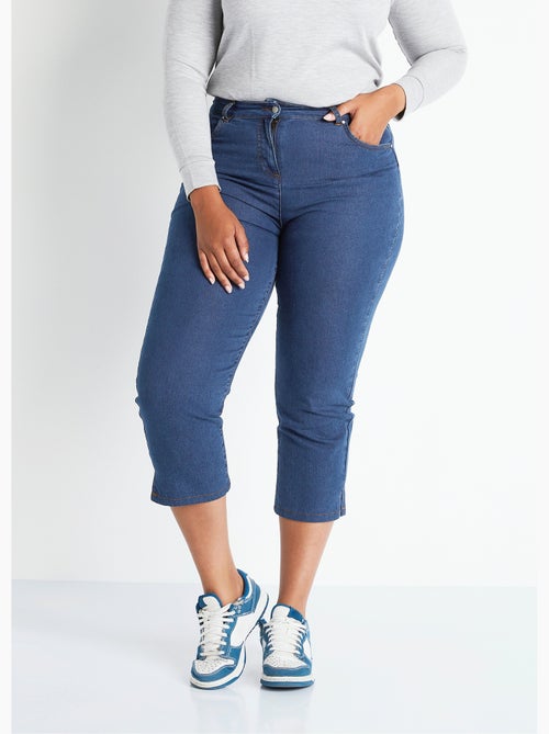 Pantacourt ceinture extensible en jean - Afibel - Kiabi