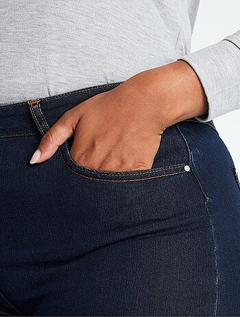 Pantacourt ceinture extensible en jean - Afibel