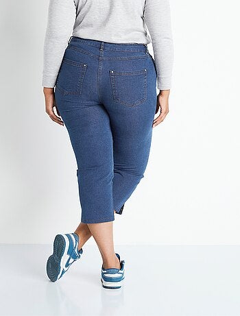 Pantacourt ceinture extensible en jean