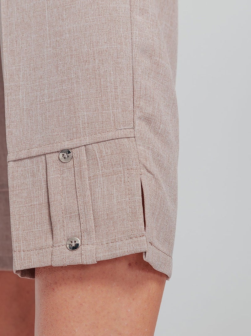 Pantacourt ceinture semi élastiquée - Afibel Beige - Kiabi