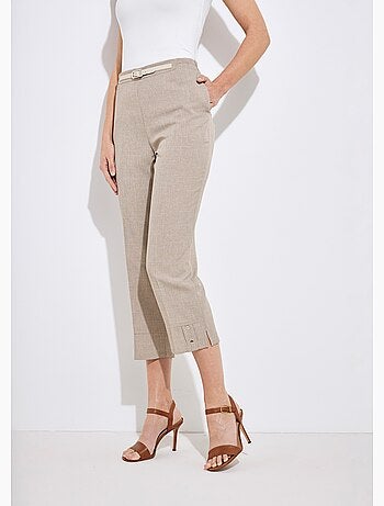 Pantacourt ceinture semi élastiquée