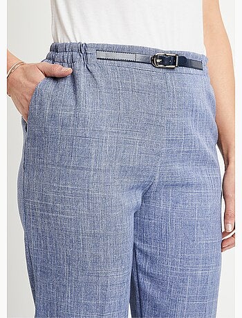 Pantacourt ceinture semi élastiquée