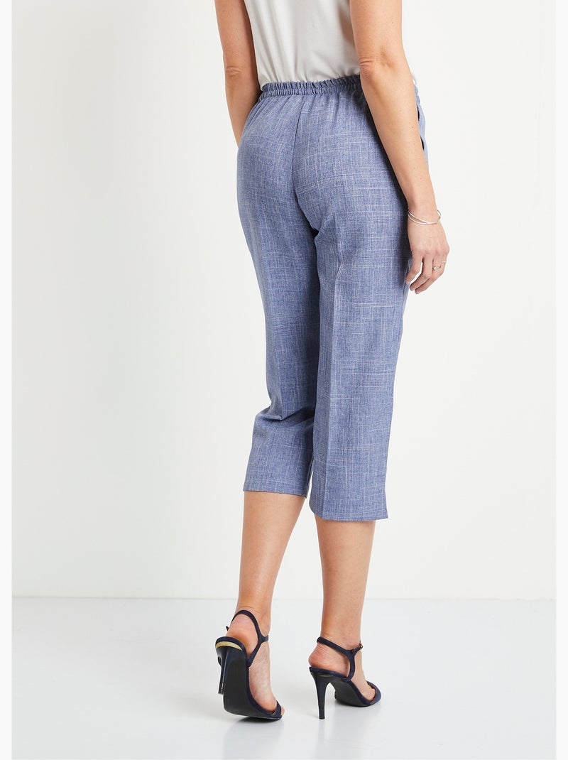 Pantacourt ceinture semi élastiquée Bleu - Kiabi