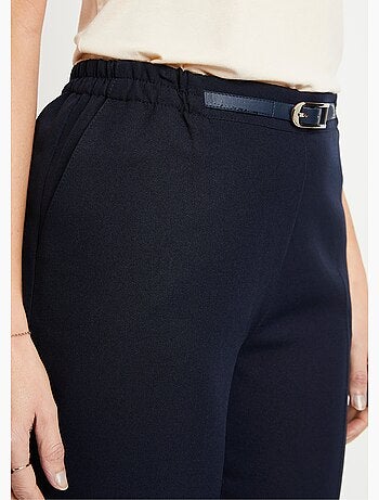 Pantacourt ceinture semi élastiquée