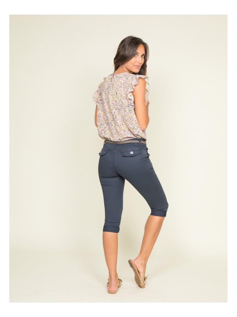 Pantacourt chino XELENA Bleu marine - Kiabi