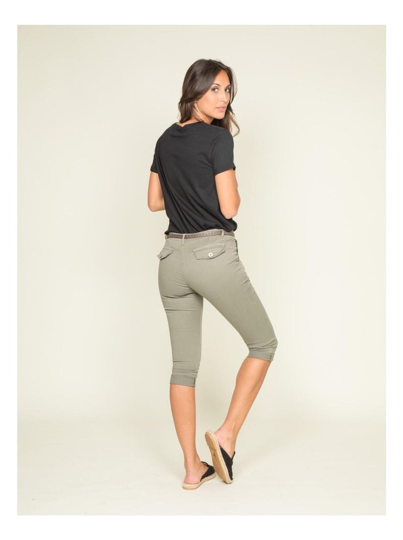 Pantacourt chino XELENA Kaki - Kiabi