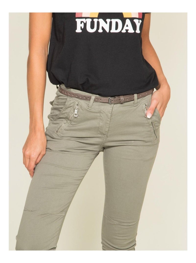 Pantacourt chino XELENA Kaki - Kiabi