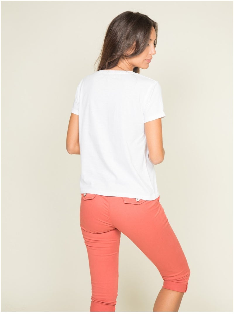 Pantacourt chino XELENA Orange corail - Kiabi