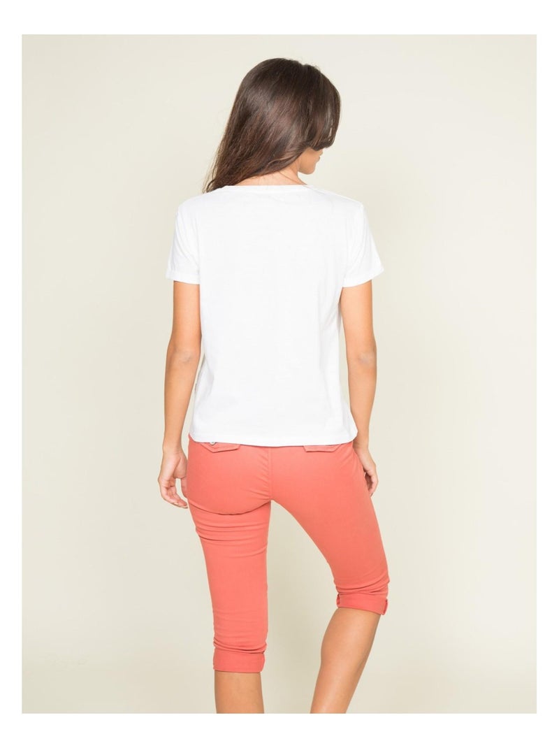 Pantacourt chino XELENA Orange corail - Kiabi