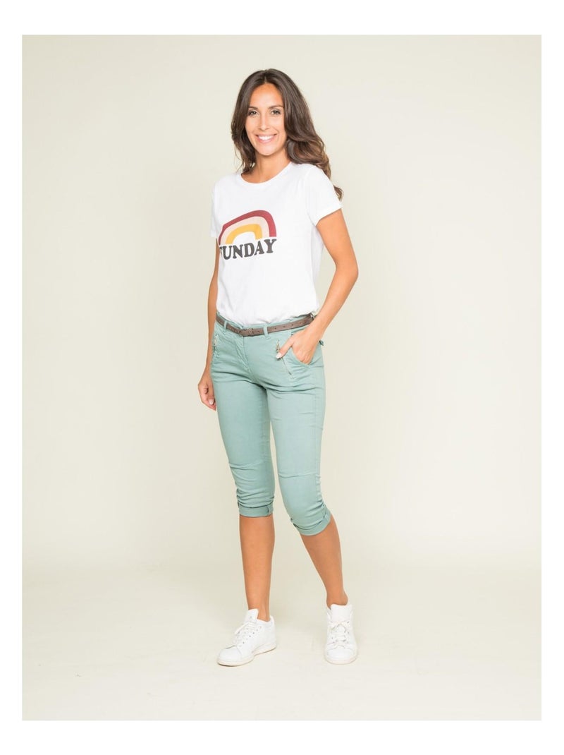 Pantacourt chino XELENA Vert - Kiabi