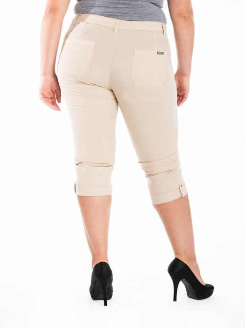 Pantacourt coton lin mélangé OBP16 'OBER' - Kiabi