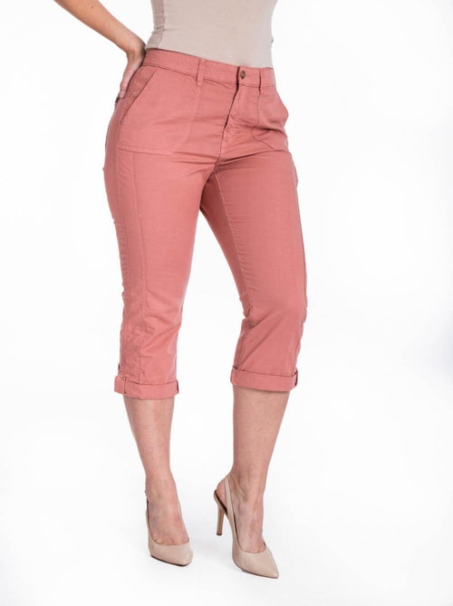 Pantacourt coton lin mélangé OBP16 'OBER' - Kiabi