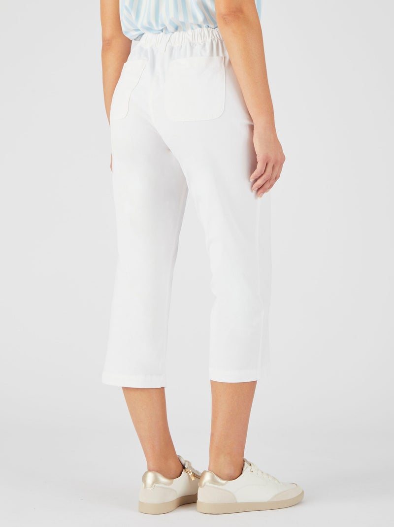Pantacourt coton stretch - Damart Blanc - Kiabi
