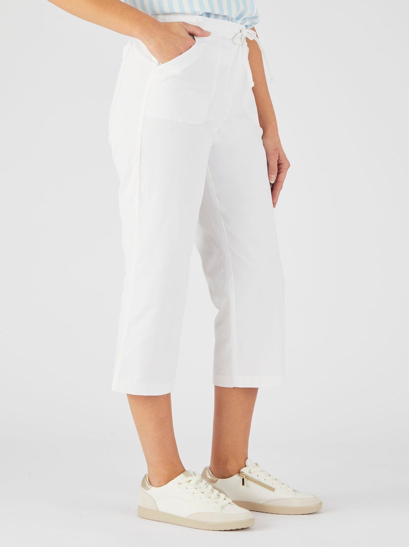Pantacourt coton stretch - Damart Blanc - Kiabi