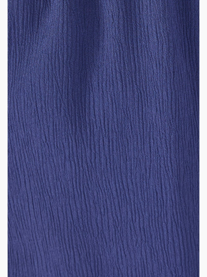 Pantacourt crépon enfilable - Damart Bleu - Kiabi