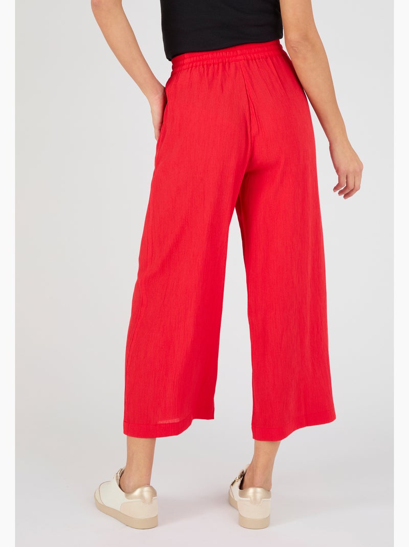 Pantacourt crépon enfilable - Damart Rouge - Kiabi