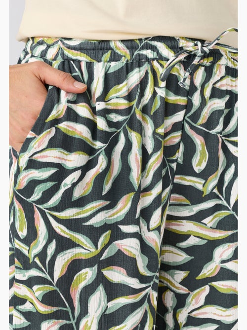 Pantacourt crépon imprimé enfilable - Damart - Kiabi