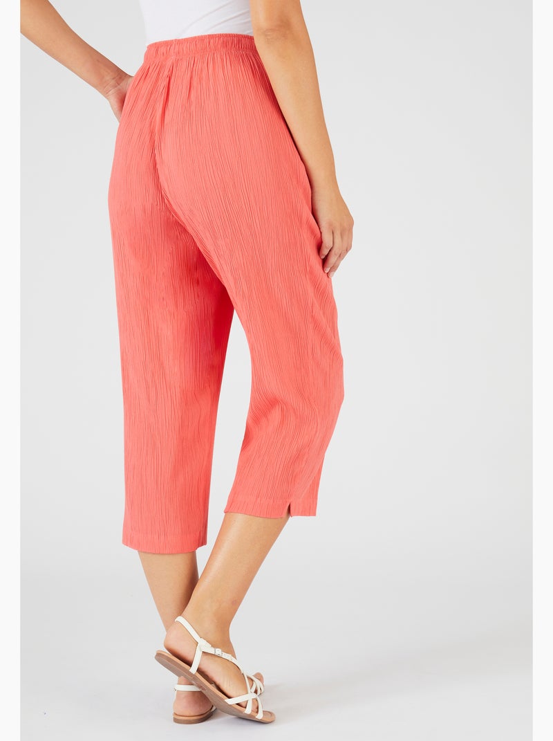 Pantacourt crépon léger - Damart Orange corail - Kiabi