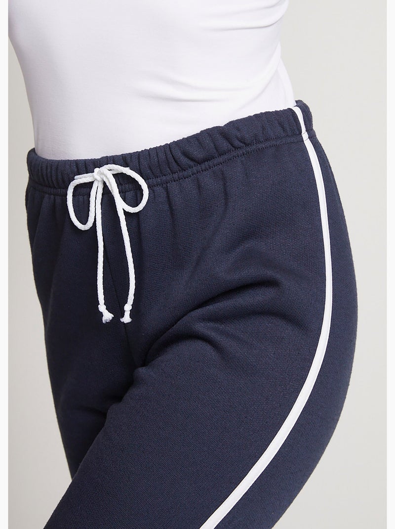 Pantacourt de détente ceinture élastiquée molleton Bleu marine - Kiabi