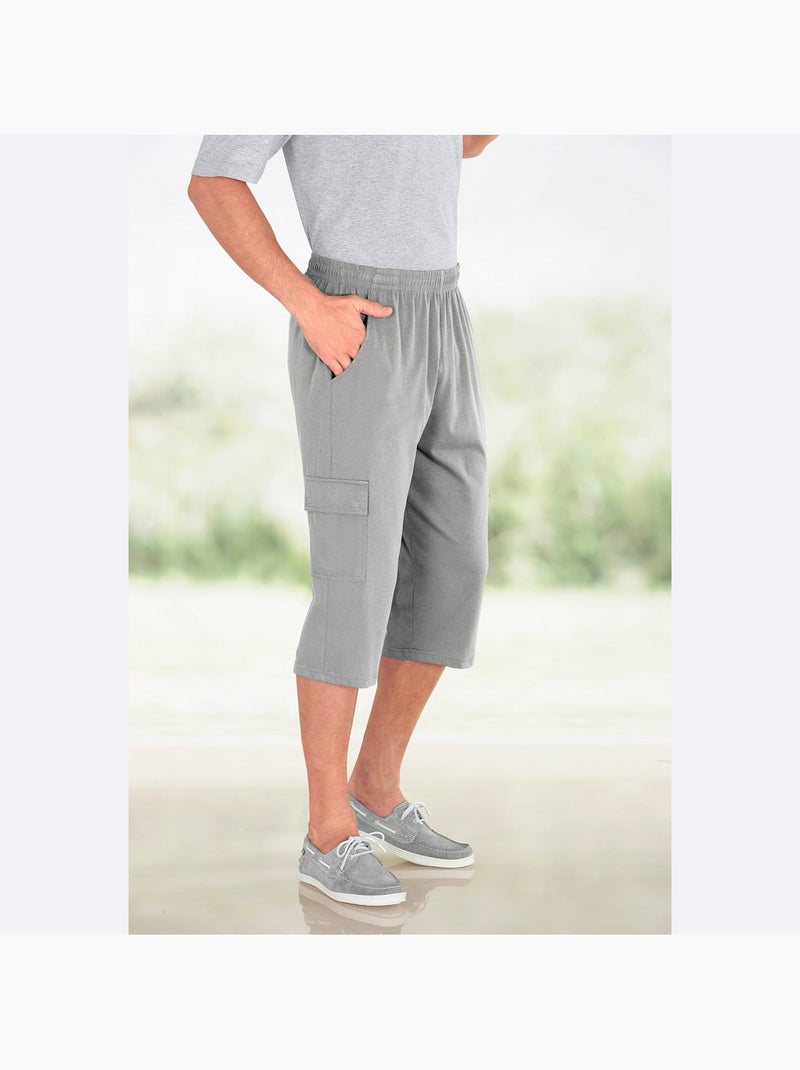 Pantacourt De Loisirs Jersey Fin - Taille Standard - Moda Vilona Gris chiné - Kiabi