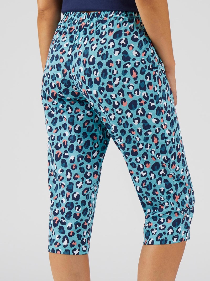 Pantacourt de pyjama en pur coton peigné - Damart Bleu - Kiabi
