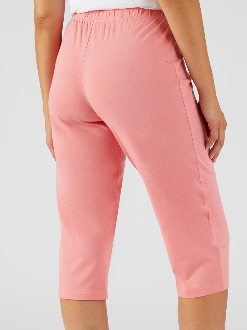 Pantacourt de pyjama en pur coton peigné - Damart Rose fushia - Kiabi