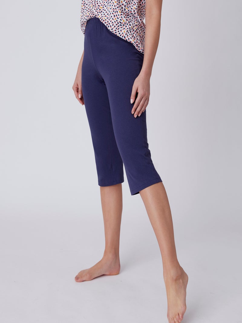 Pantacourt de pyjama maille jersey coton peigné - Damart Bleu marine - Kiabi