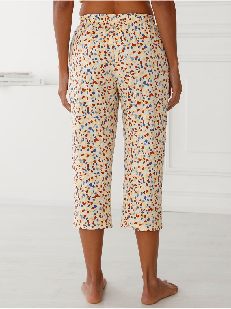 Pantacourt de pyjama pur coton - DAXON Blanc/Jaune/Vert - Kiabi