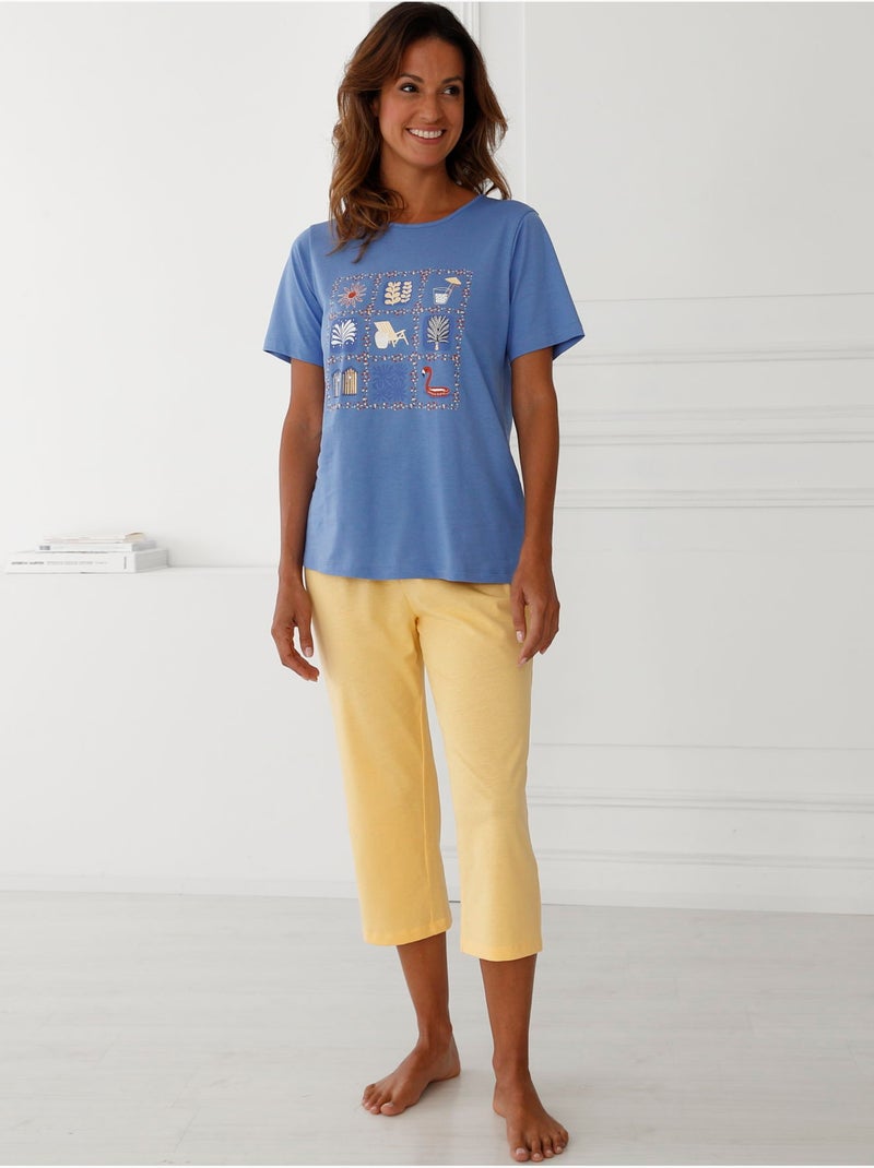 Pantacourt de pyjama pur coton - DAXON Miel - Kiabi