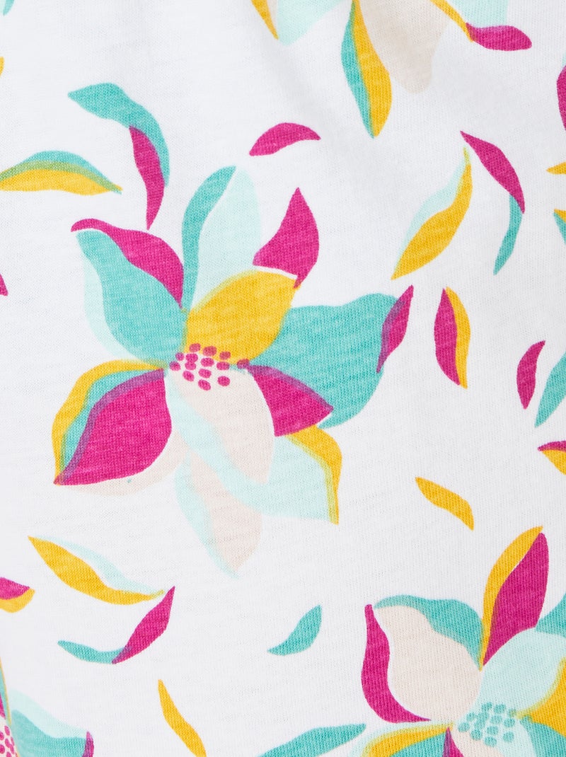 Pantacourt de pyjama pur coton peigné - Damart Blanc - Kiabi