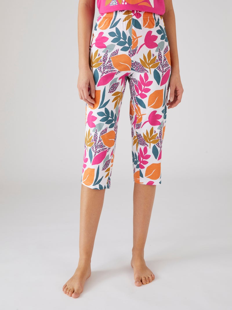 Pantacourt de pyjama pur coton peigné - Damart Multicolore - Kiabi