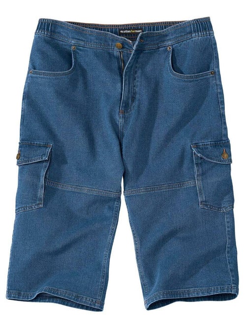 Pantacourt Denim Elastique Cargo  - ATLAS FOR MEN - Kiabi